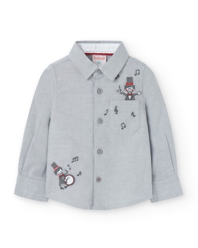 BOBOLI Oxford long sleeves shirt for baby -BCI - 719333