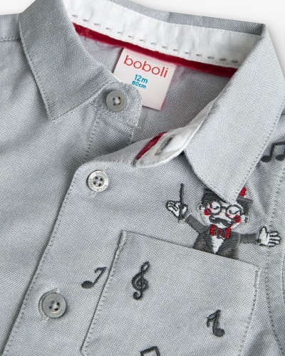 BOBOLI Oxford long sleeves shirt for baby -BCI - 719333