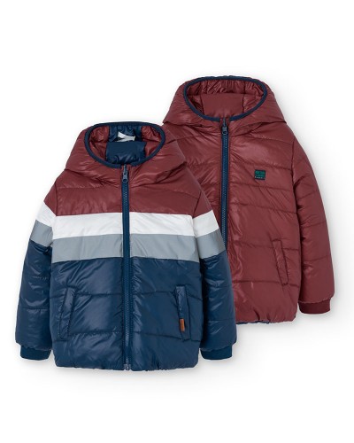 BOBOLI Reversible technical fabric parka for boy - 509138