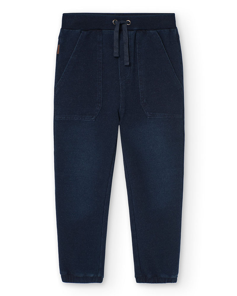 BOBOLI Fleece denim trousers for boy -BCI - 590644