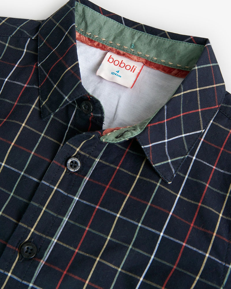 BOBOLI Poplin shirt check for boy -BCI - 739335