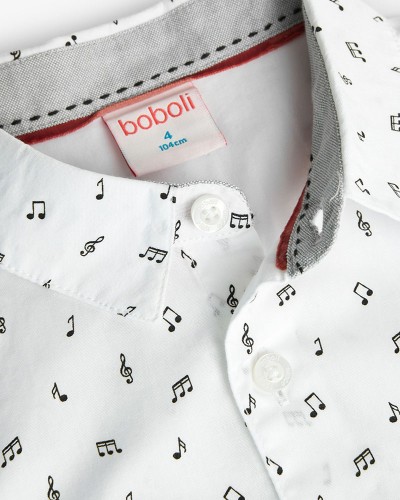 BOBOLI Poplin shirt printed for boy -BCI - 739234