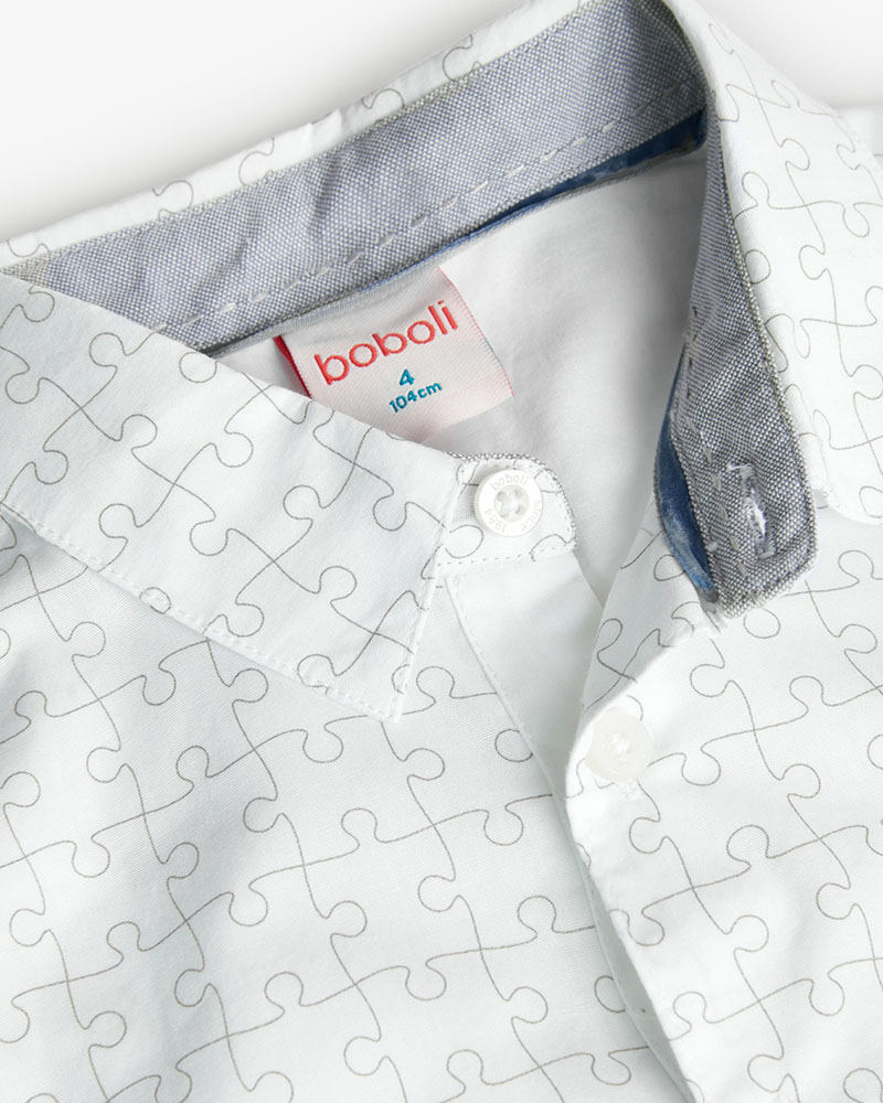 BOBOLI Poplin shirt printed for boy -BCI - 739188