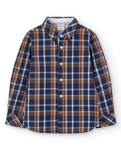 BOBOLI Poplin shirt check for boy -BCI - 739043