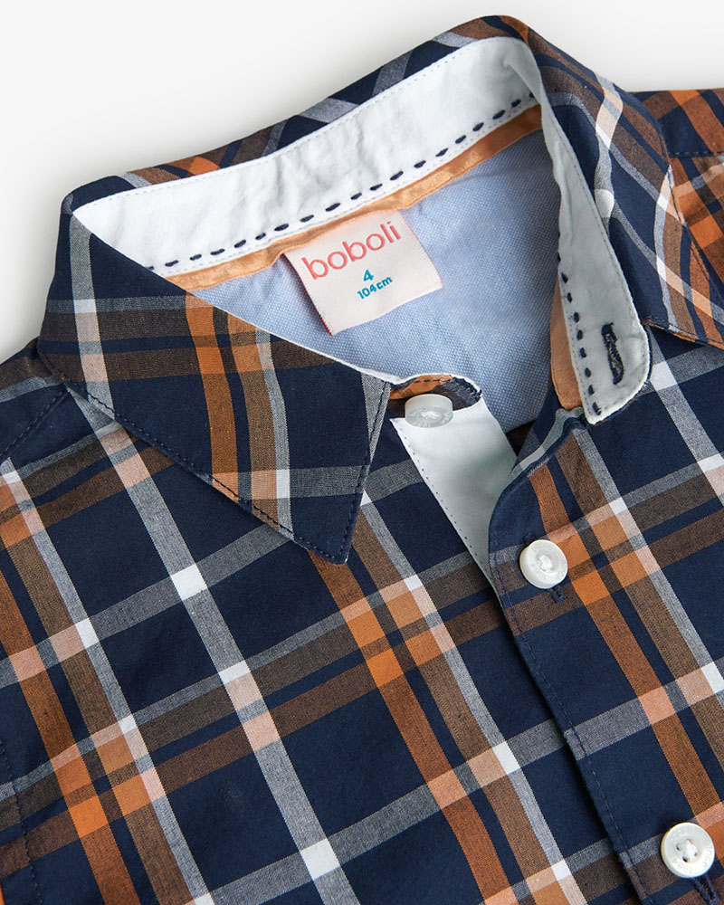 BOBOLI Poplin shirt check for boy -BCI - 739043