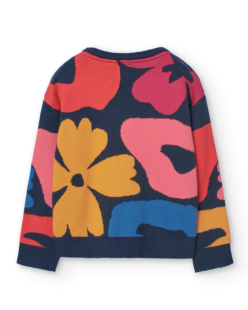 BOBOLI Knitwear pullover floral for girl -BCI - 429140