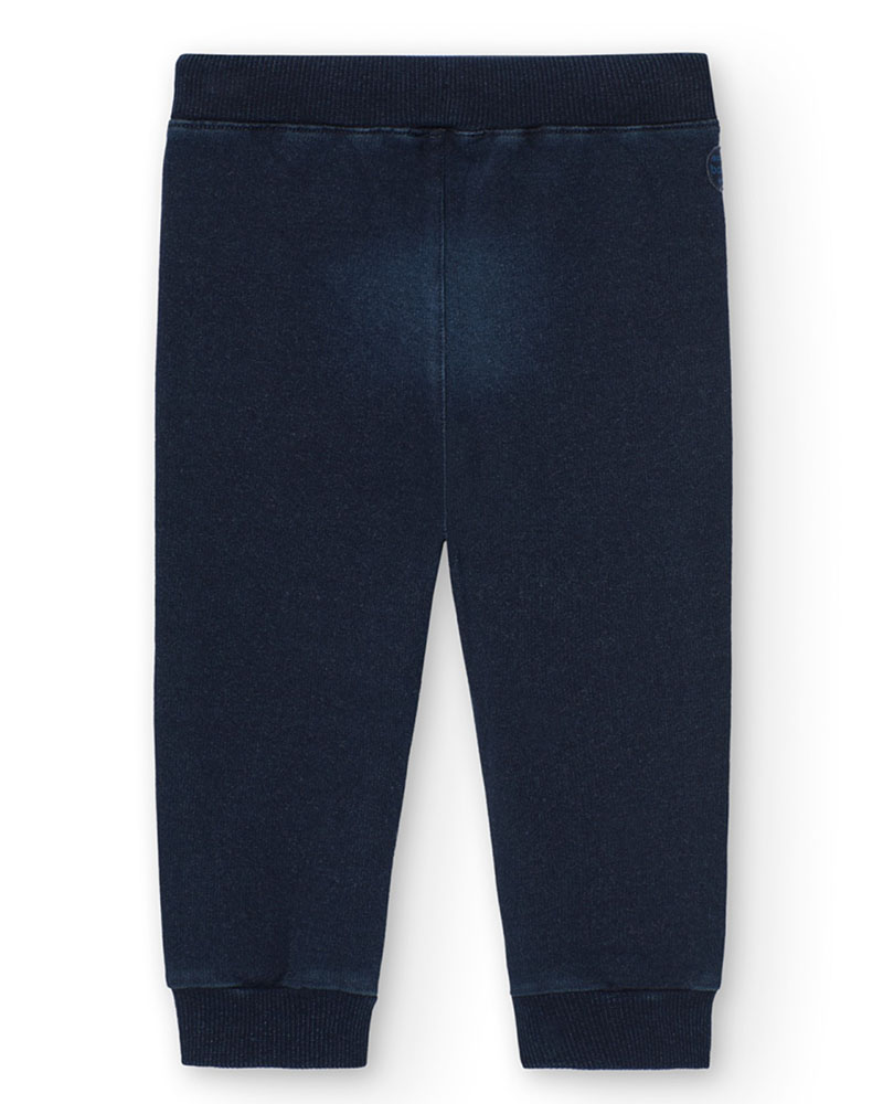 BOBOLI Fleece denim trousers for baby boy -BCI - 390248