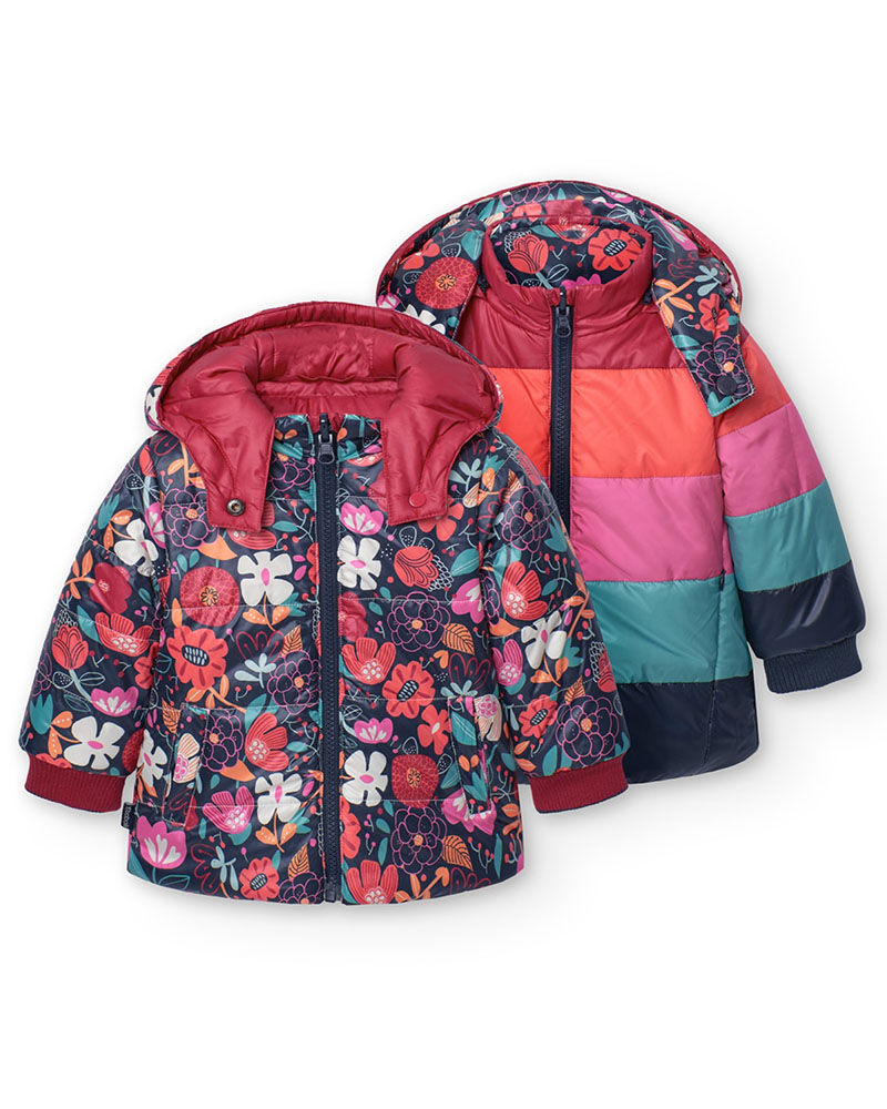 BOBOLI Reversible parka floral for baby girl - 209180