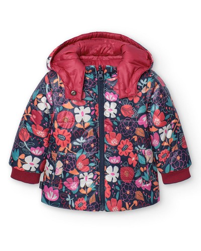 BOBOLI Reversible parka floral for baby girl - 209180