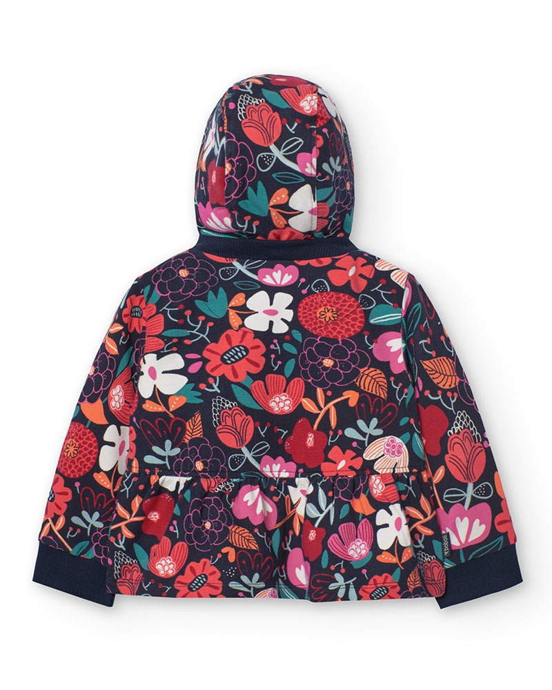 BOBOLI Fleece jacket floral for baby girl -BCI - 209001