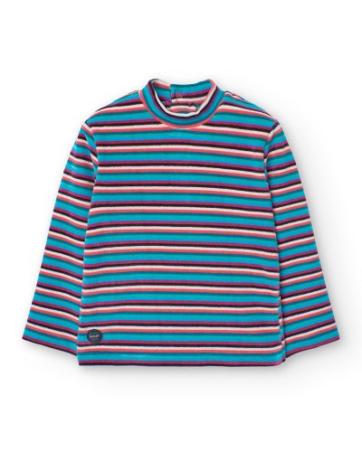 BOBOLI Velvet t-Shirt striped for baby -BCI - 229081