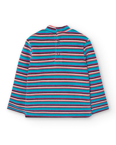 BOBOLI Velvet t-Shirt striped for baby -BCI - 229081