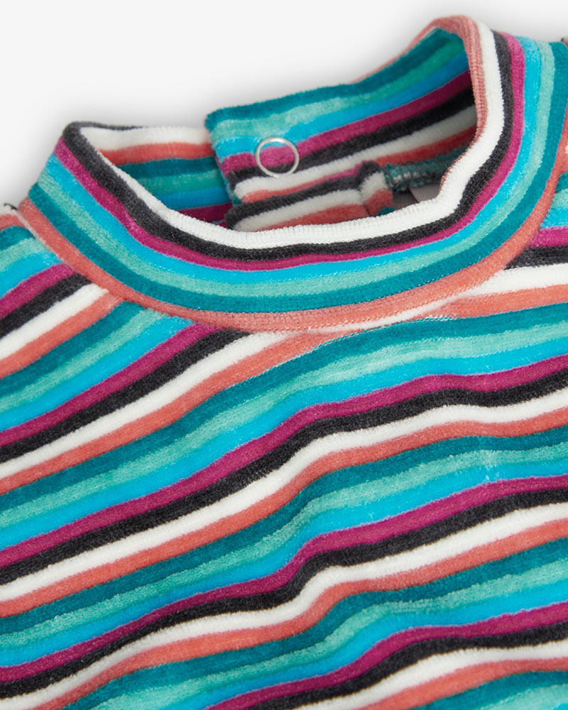 BOBOLI Velvet t-Shirt striped for baby -BCI - 229081