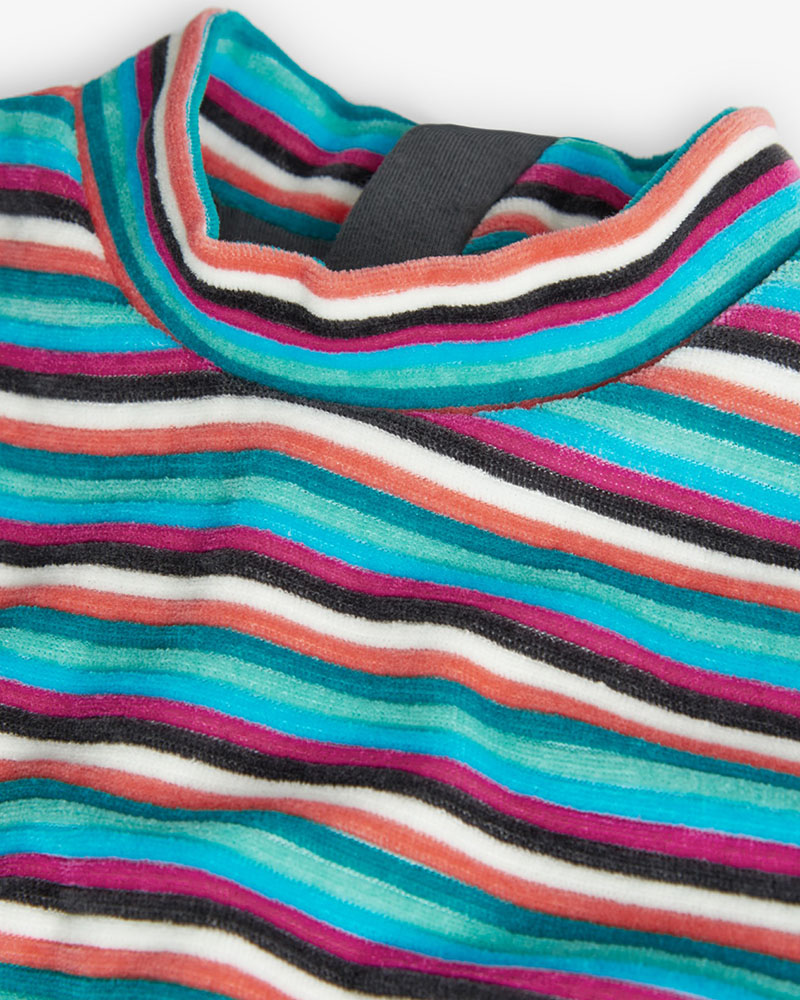 BOBOLI Velour dress striped for baby -BCI - 229104