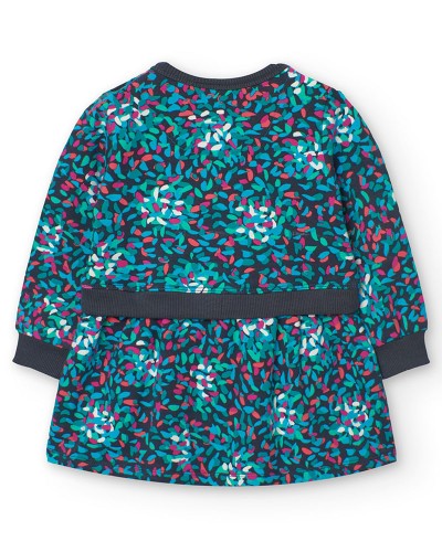 BOBOLI Fleece dress printed for baby -BCI - 229025