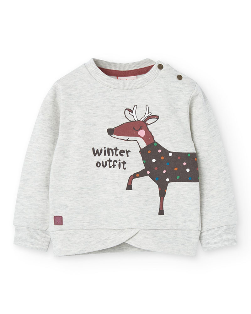 BOBOLI Fleece sweatshirt for baby girl -BCI - 239004