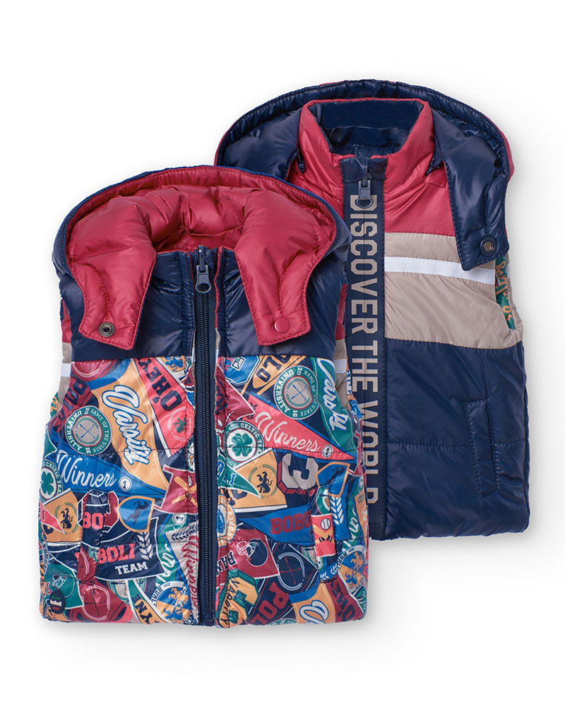 BOBOLI Vest reversible for baby boy - 309158