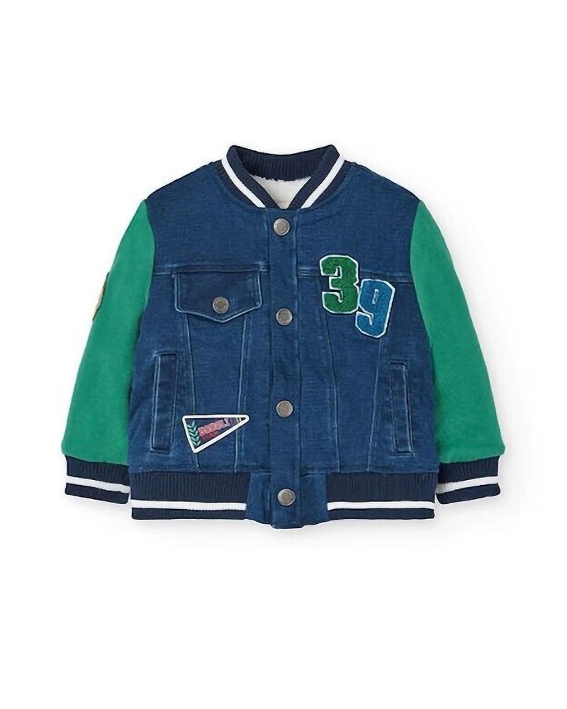 BOBOLI Denim jacket knit for baby boy -BCI - 309147