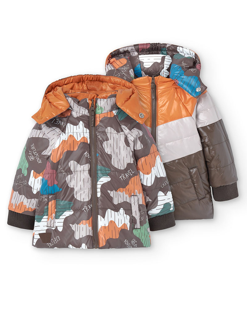 BOBOLI Reversible parka for baby boy - 339173