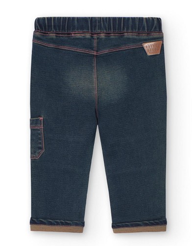 BOBOLI Denim trousers knit for baby boy -BCI - 339027