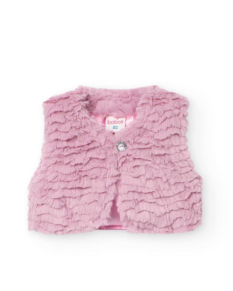 BOBOLI Fluffy vest for baby girl - 709242