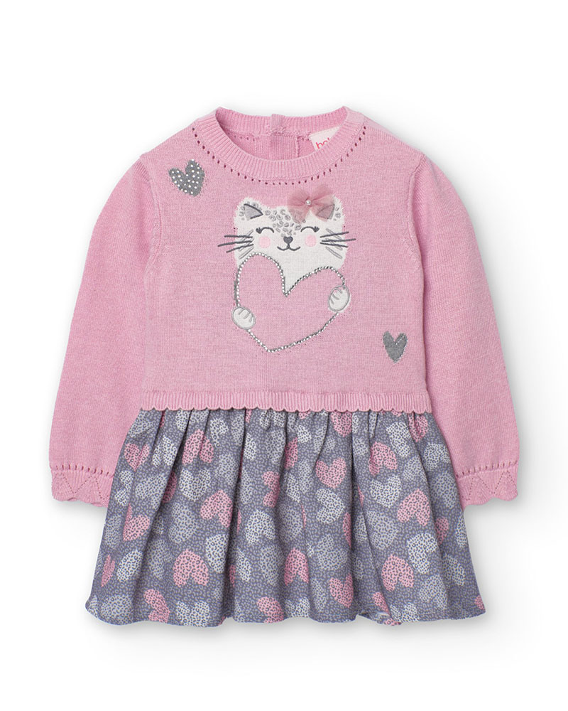 BOBOLI Knitwear combined dress for baby -BCI - 709286