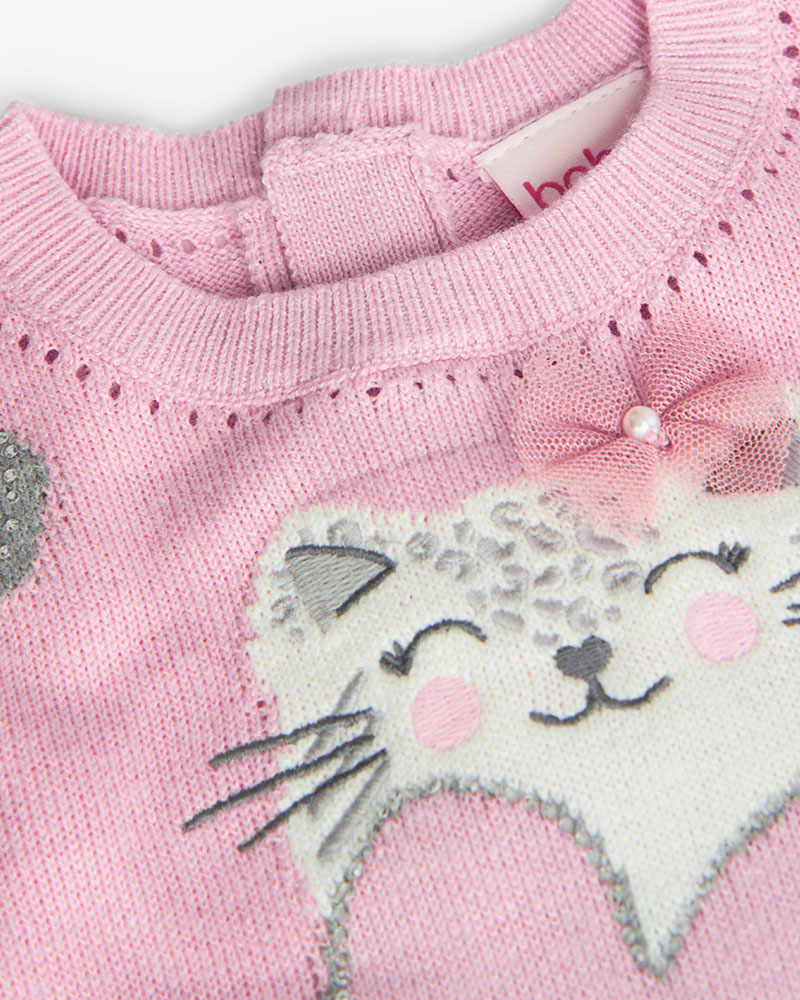 BOBOLI Knitwear combined dress for baby -BCI - 709286